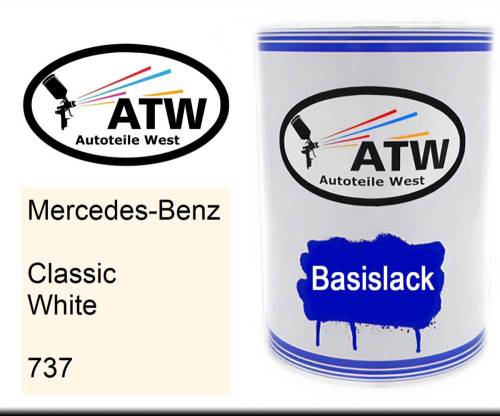 Mercedes-Benz, Classic White, 737: 500ml Lackdose, von ATW Autoteile West.